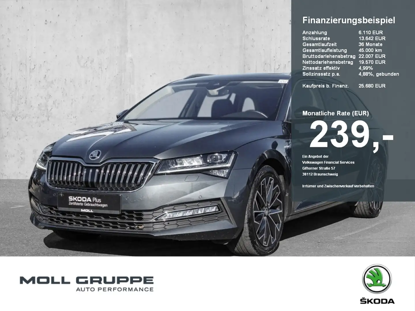 Skoda Superb Combi 2.0 TDI DSG Laurin & Klement NAVI Grau - 1