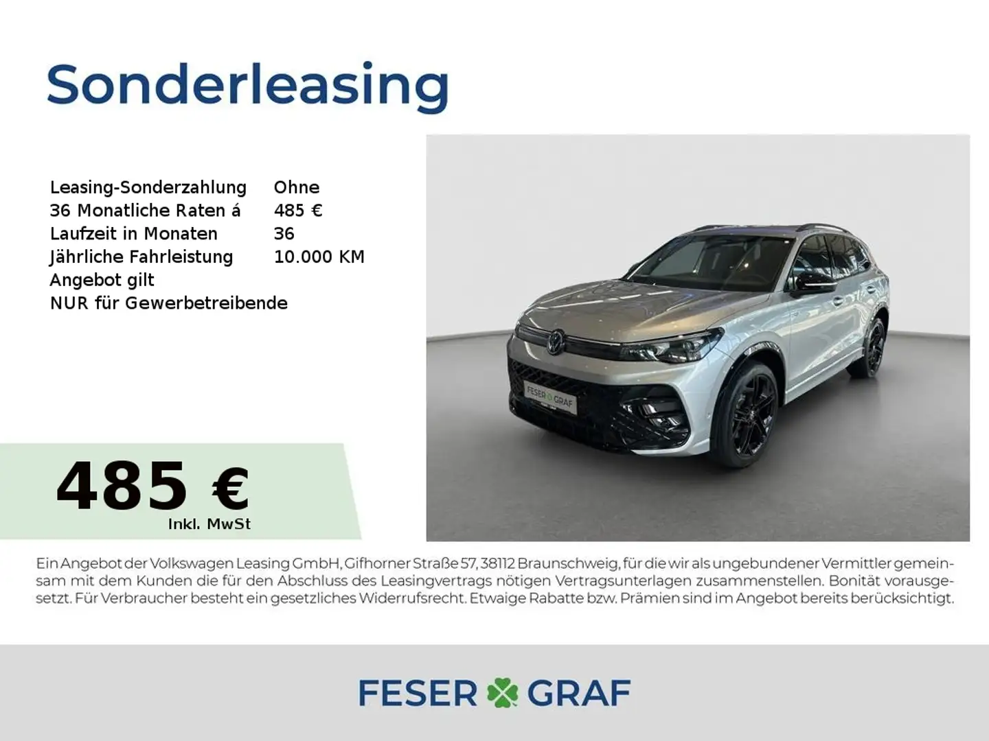 Volkswagen Tiguan R-Line 2,0l TSI 4M. 265 PS, AHK,Navi,LED Silber - 1