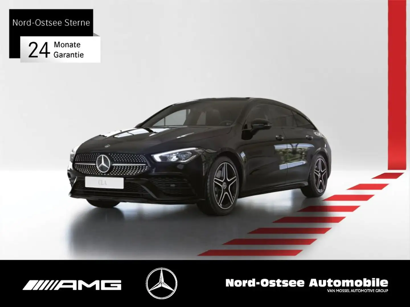 Mercedes-Benz CLA 250 4M SB AMG NIGHT STDHZG TEMPO AHK NAVI+ Zwart - 1
