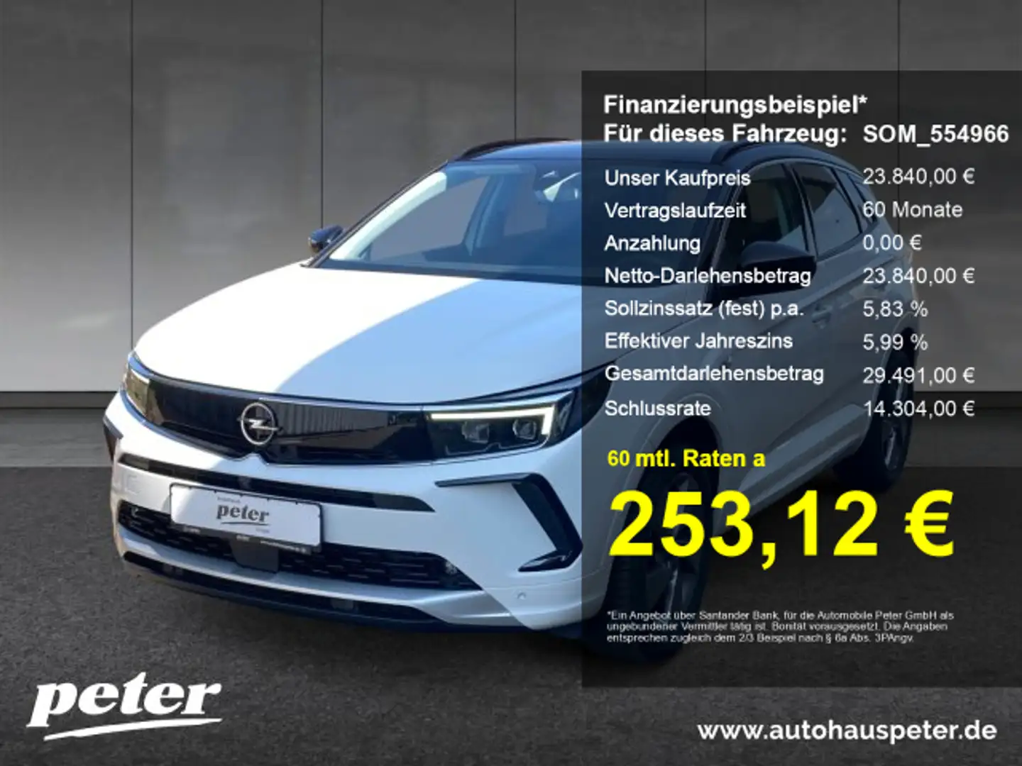Opel Grandland Grandland 1.2 Turbo Elegance Automatik Alcantara A Blanc - 1