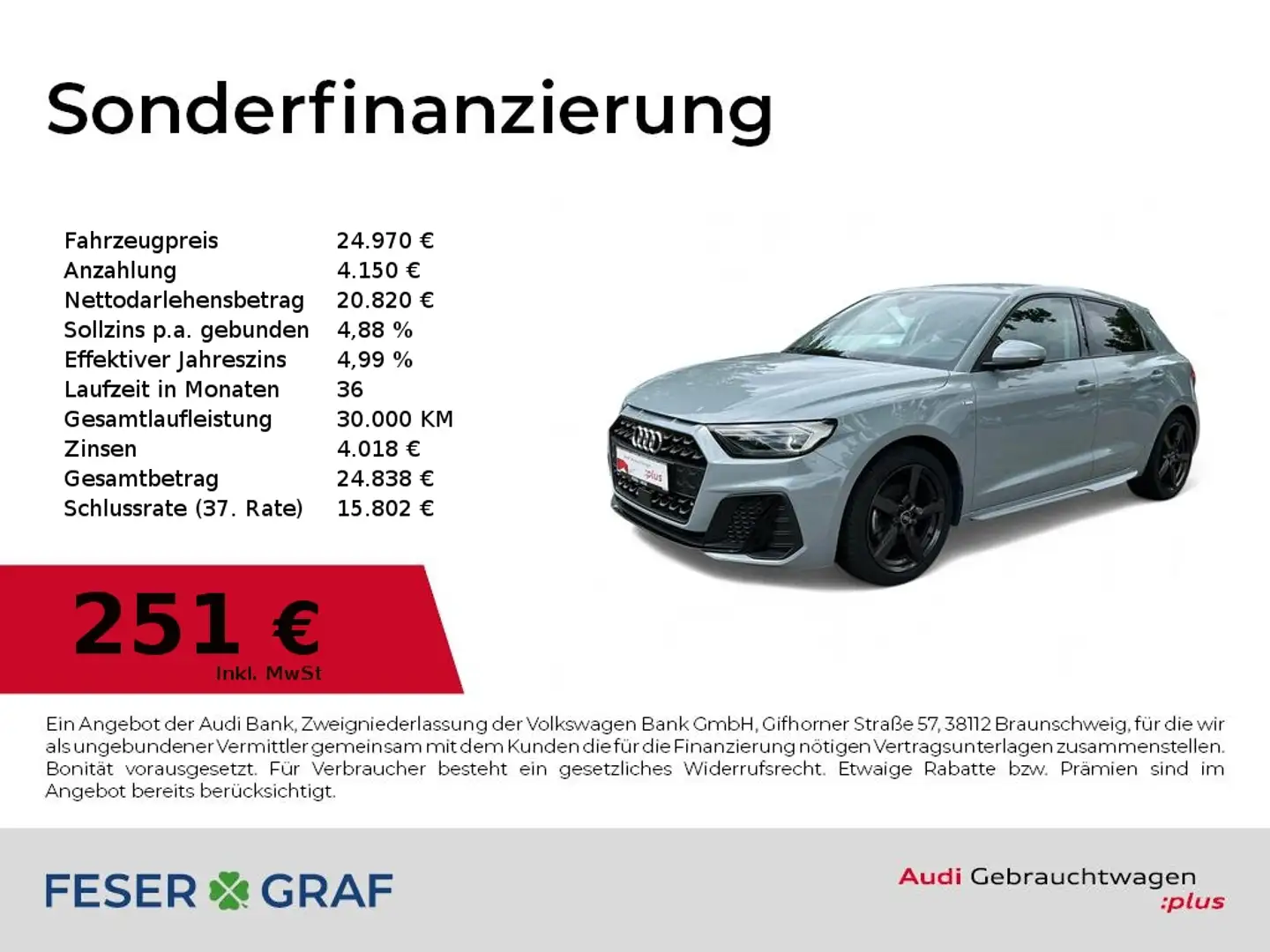 Audi A1 Sportback S line 30 TFSI S tronic LED/SHZ/VC/PDC/C Grijs - 1