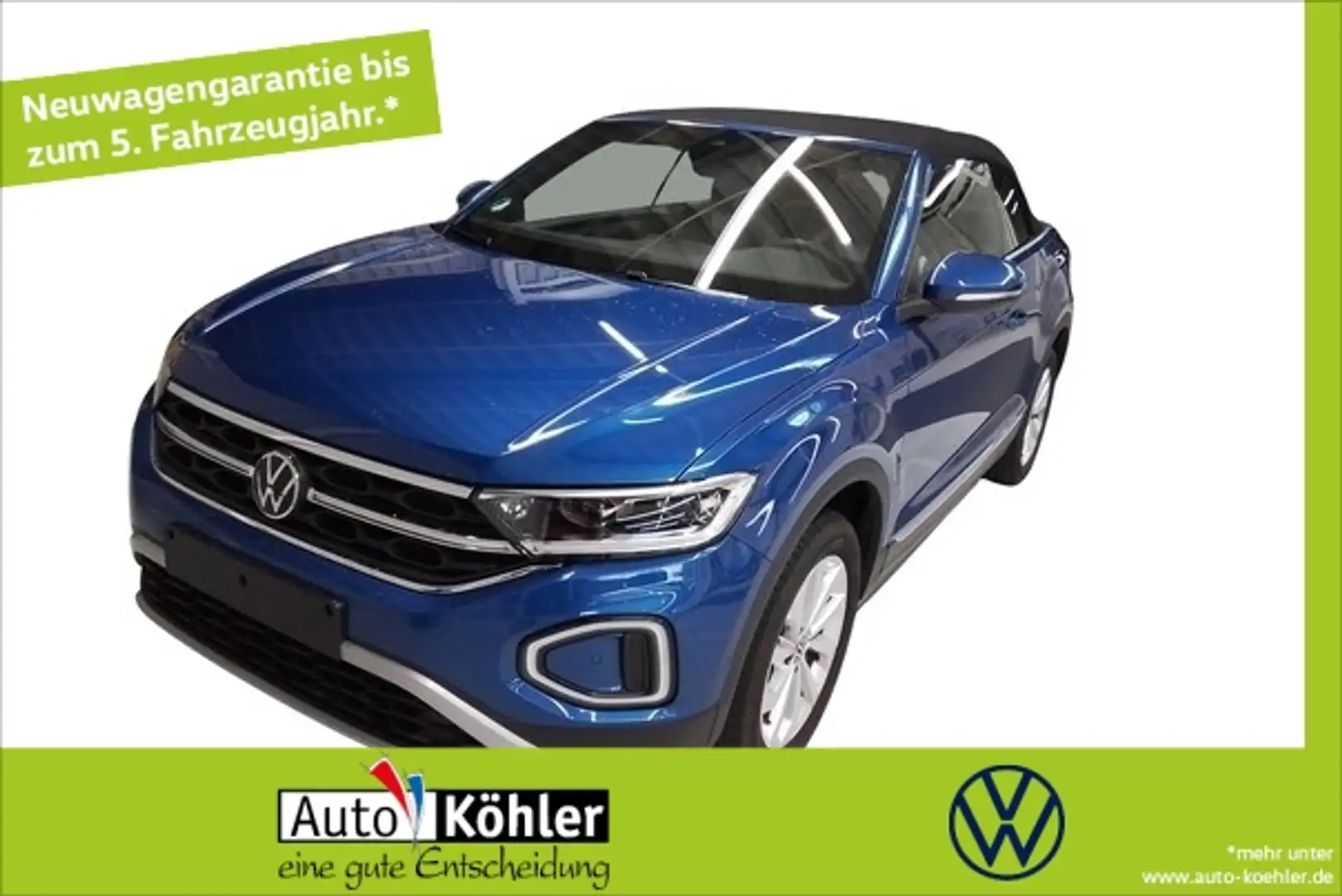 Volkswagen T-Roc Cabriolet Style TSI DSG Matrix/CarPlay/ACC Blau - 1