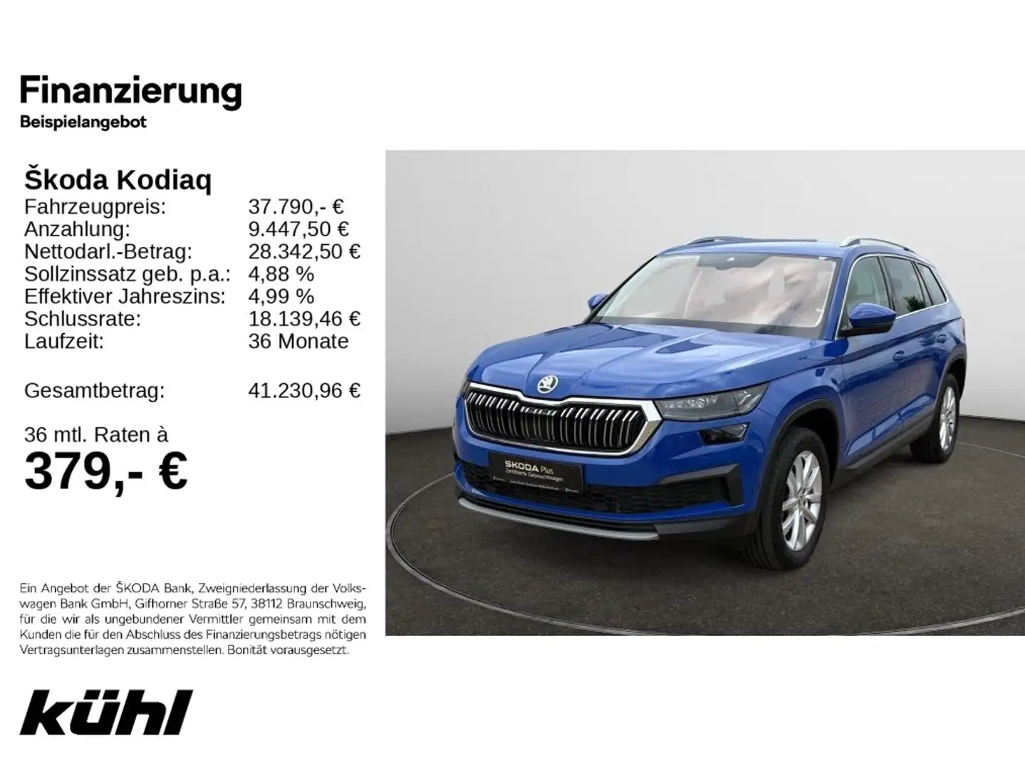Skoda Kodiaq 2.0 TDI DSG Style Navi,AHK,Kamera Blau - 1
