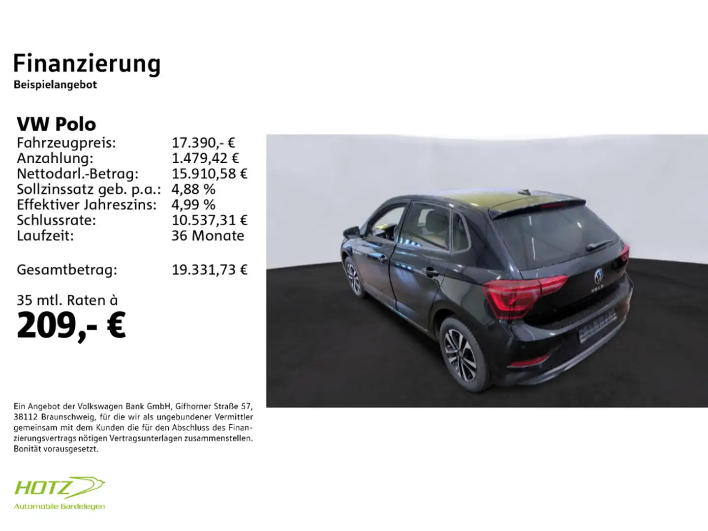 Volkswagen Polo VI 1.0 TSI Style PDC/MATRIX/NAV Schwarz - 2