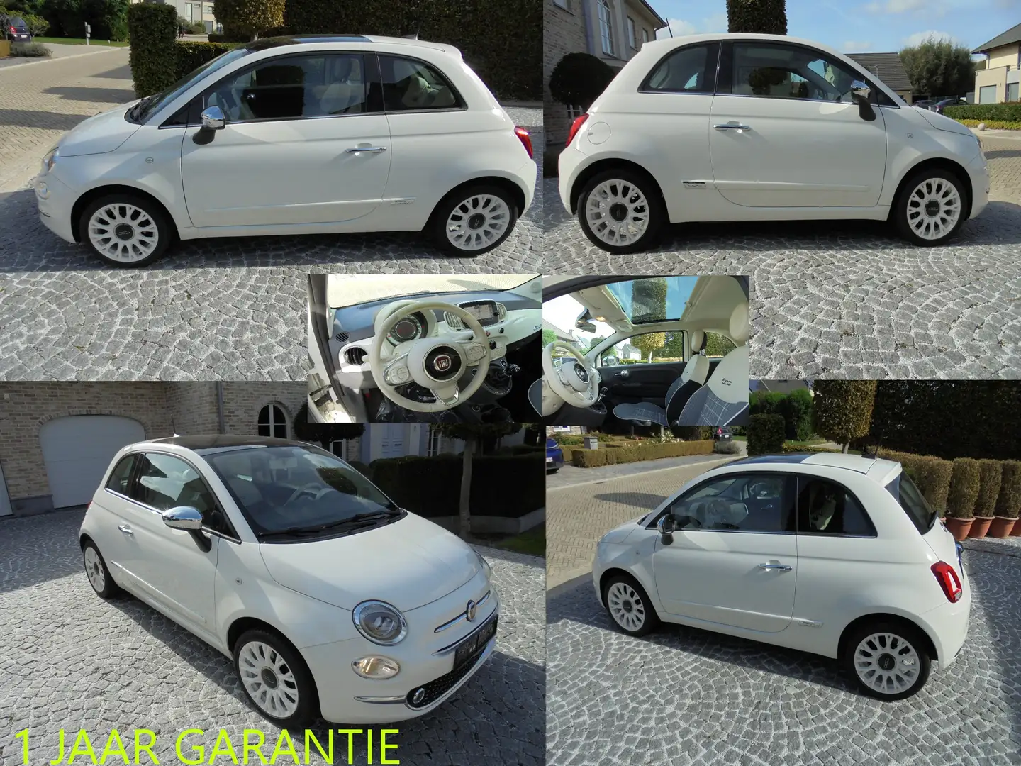 Fiat 500 1.2i Lounge 69pk/NAVI/ PANO/ U-CONNECT/ AIRCO/ ALU Blanc - 1