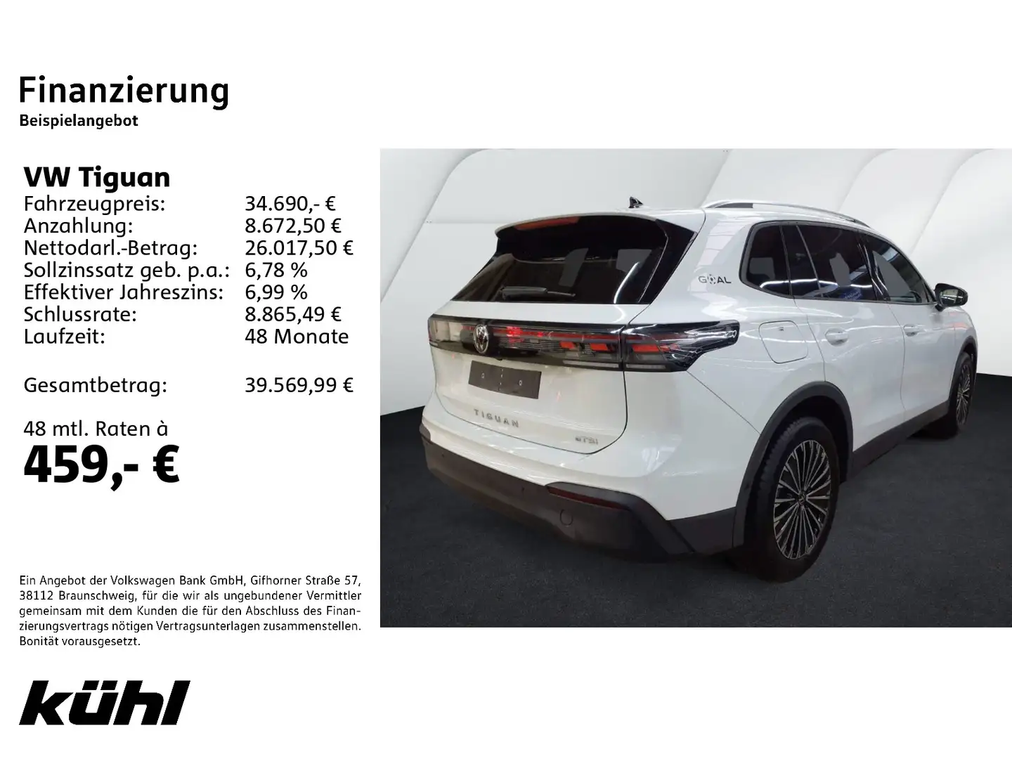 Volkswagen Tiguan 1.5 eTSI DSG Goal IQ.Light/ACC/360°/App/N Weiß - 2