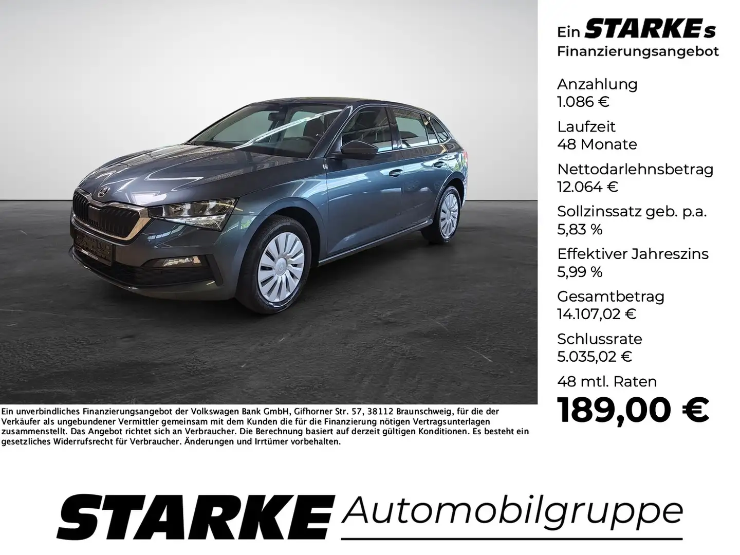 Skoda Scala 1.0 TSI Active Cool Plus Grau - 1