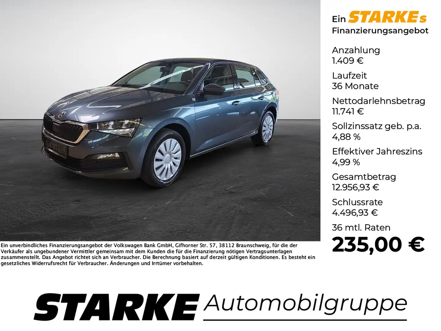 Skoda Scala 1.0 TSI Active Cool Plus Grau - 1