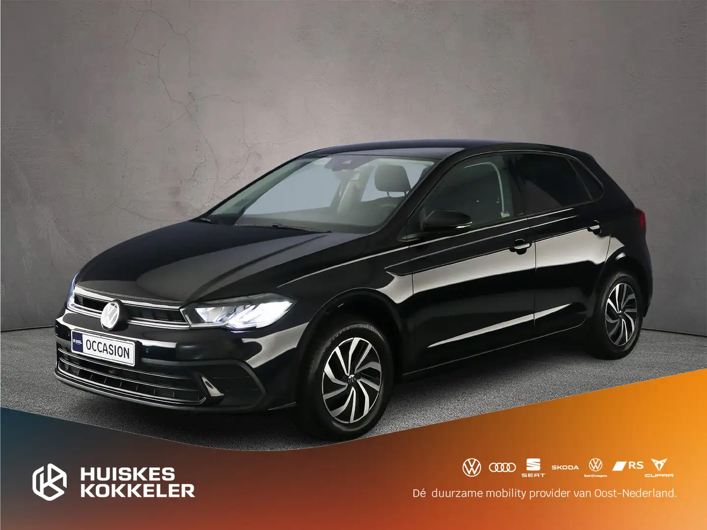 Volkswagen Polo Life 1.0 TSI 95pk Adaptive cruise control, Parkeer Zwart - 1