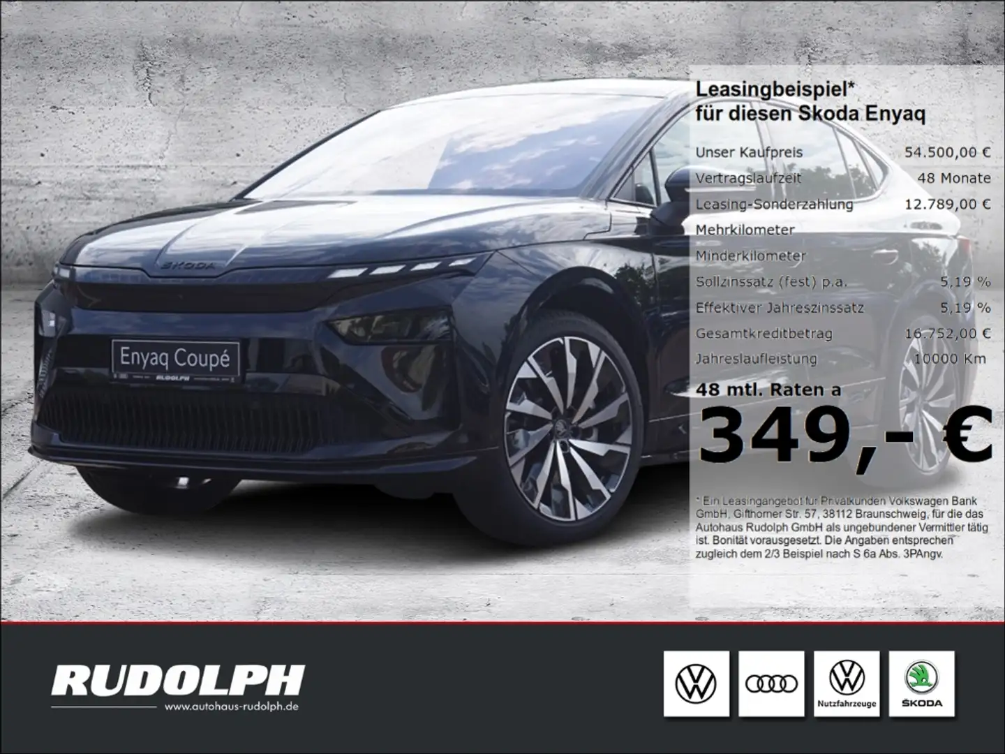 Skoda Enyaq Coupe 85 Sportline Neupreis: 63.285,00 EUR Noir - 1