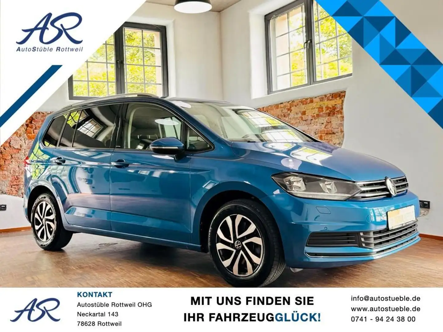 Volkswagen Touran 1.5 TSI Active DSG 7-Sitze Navi AppConn. Blau - 1