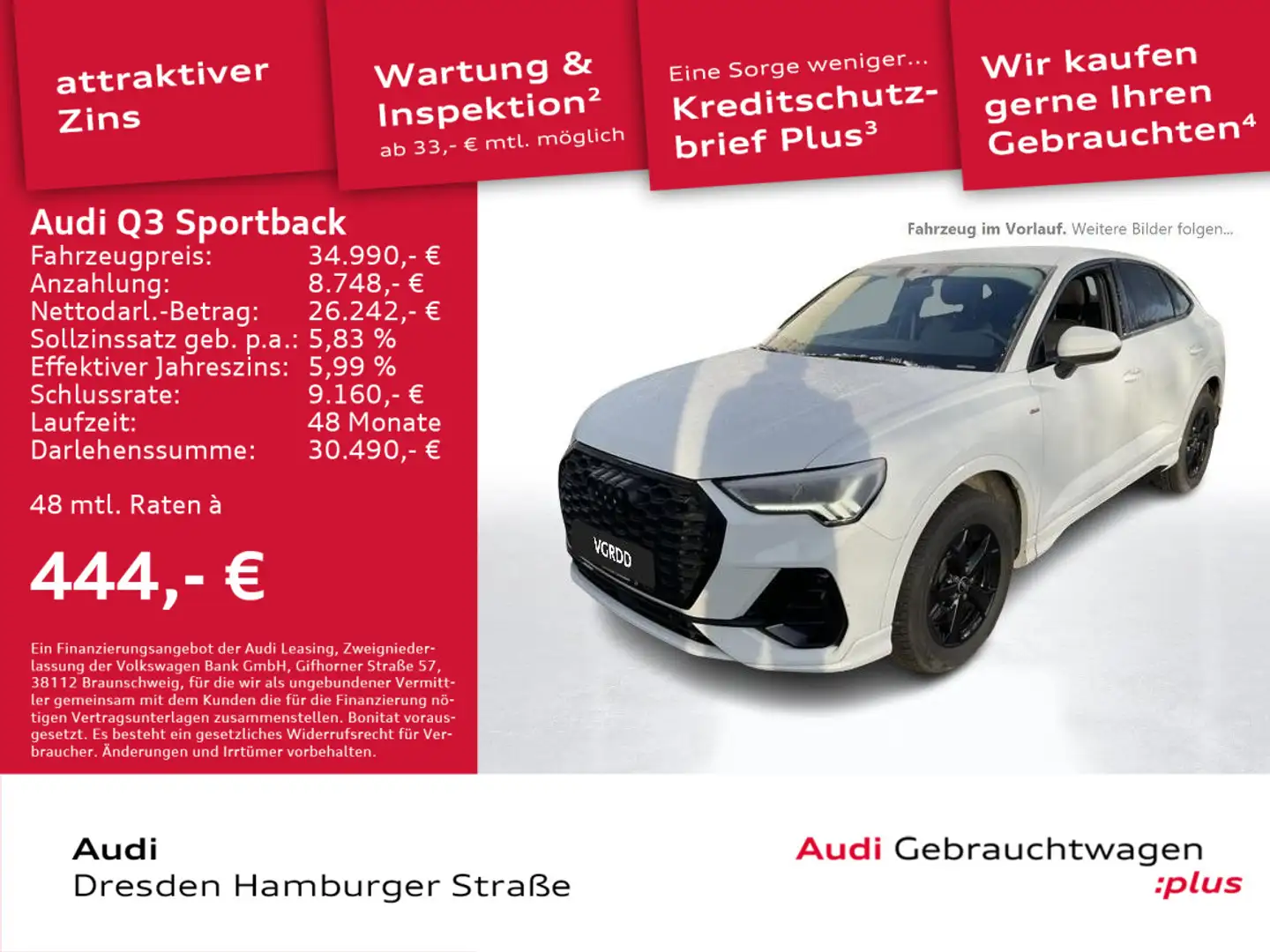 Audi Q3 40 TFSI S line quattro LED Navi Weiß - 1