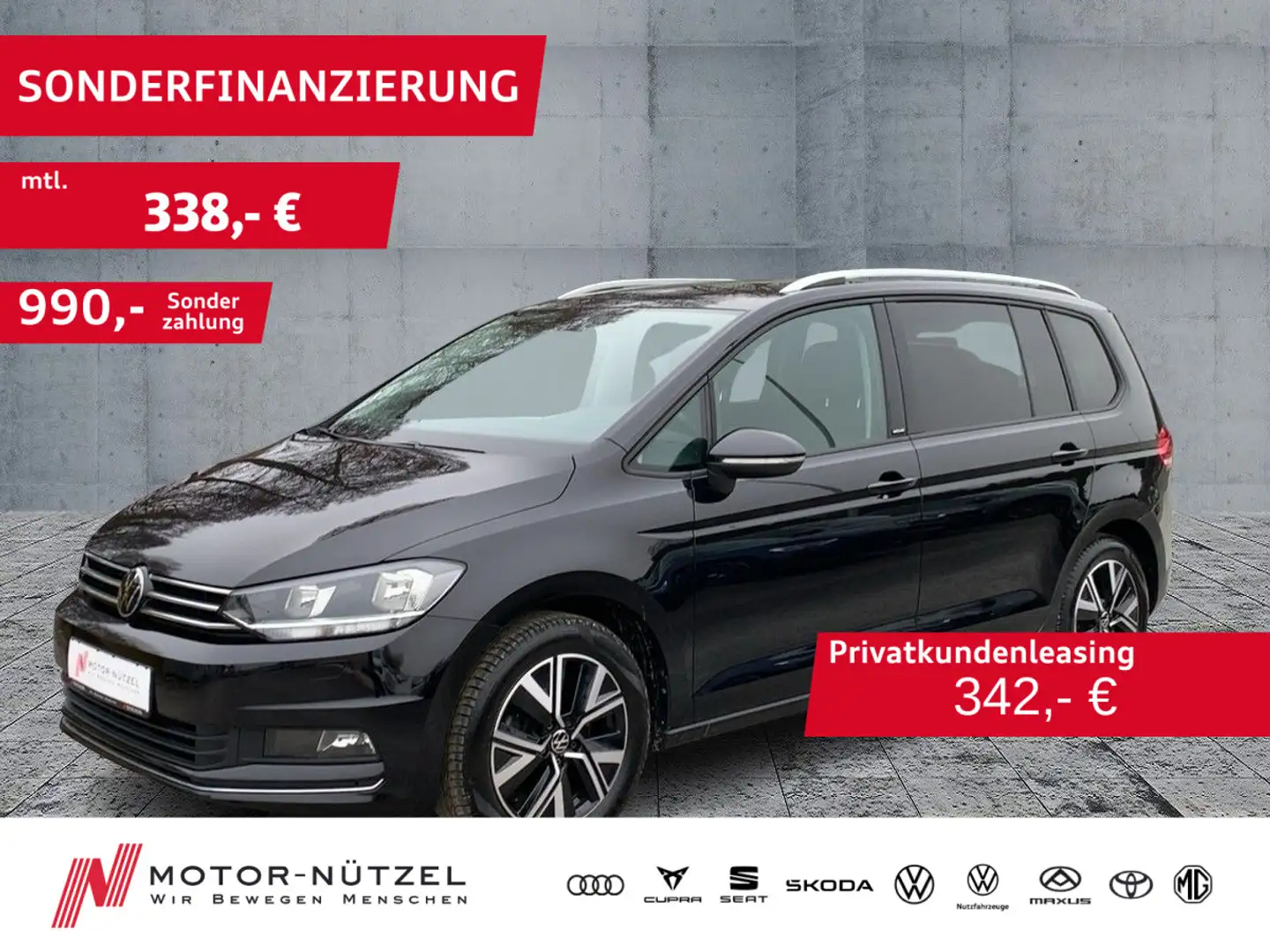 Volkswagen Touran 2.0 TDI DSG MOVE NAVI+APP+ACC+SHZ+PDC+RFK Schwarz - 1