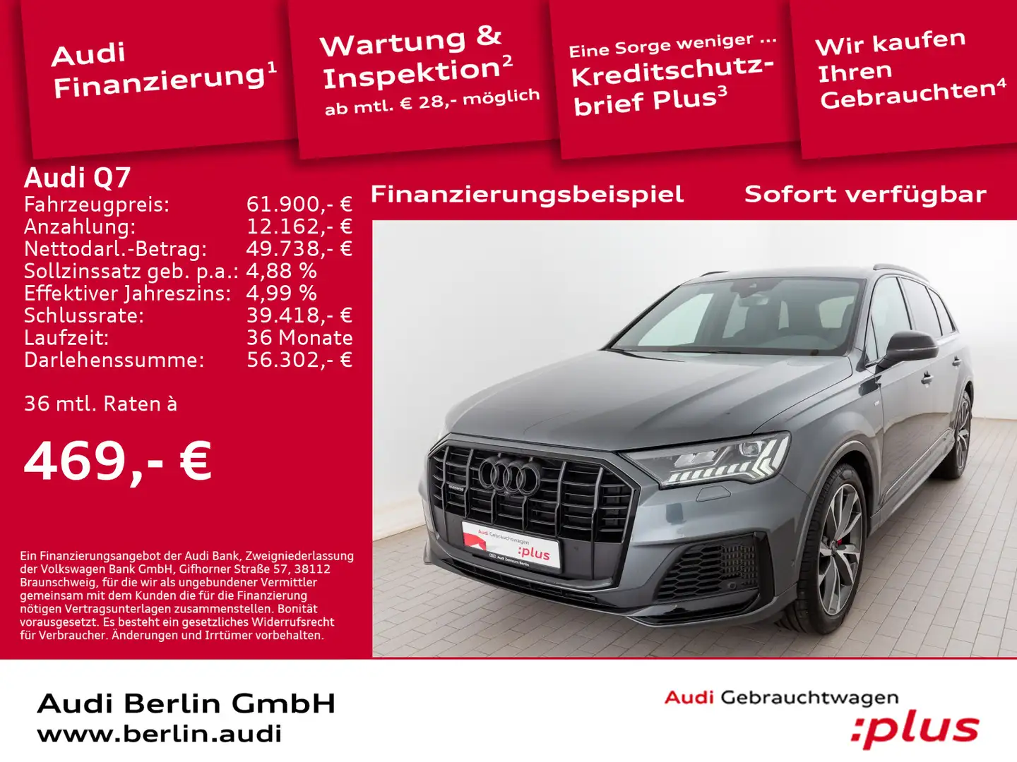 Audi Q7 S line 55 TFSI qu. tiptr. PDC MATRIX NAVI Gris - 1