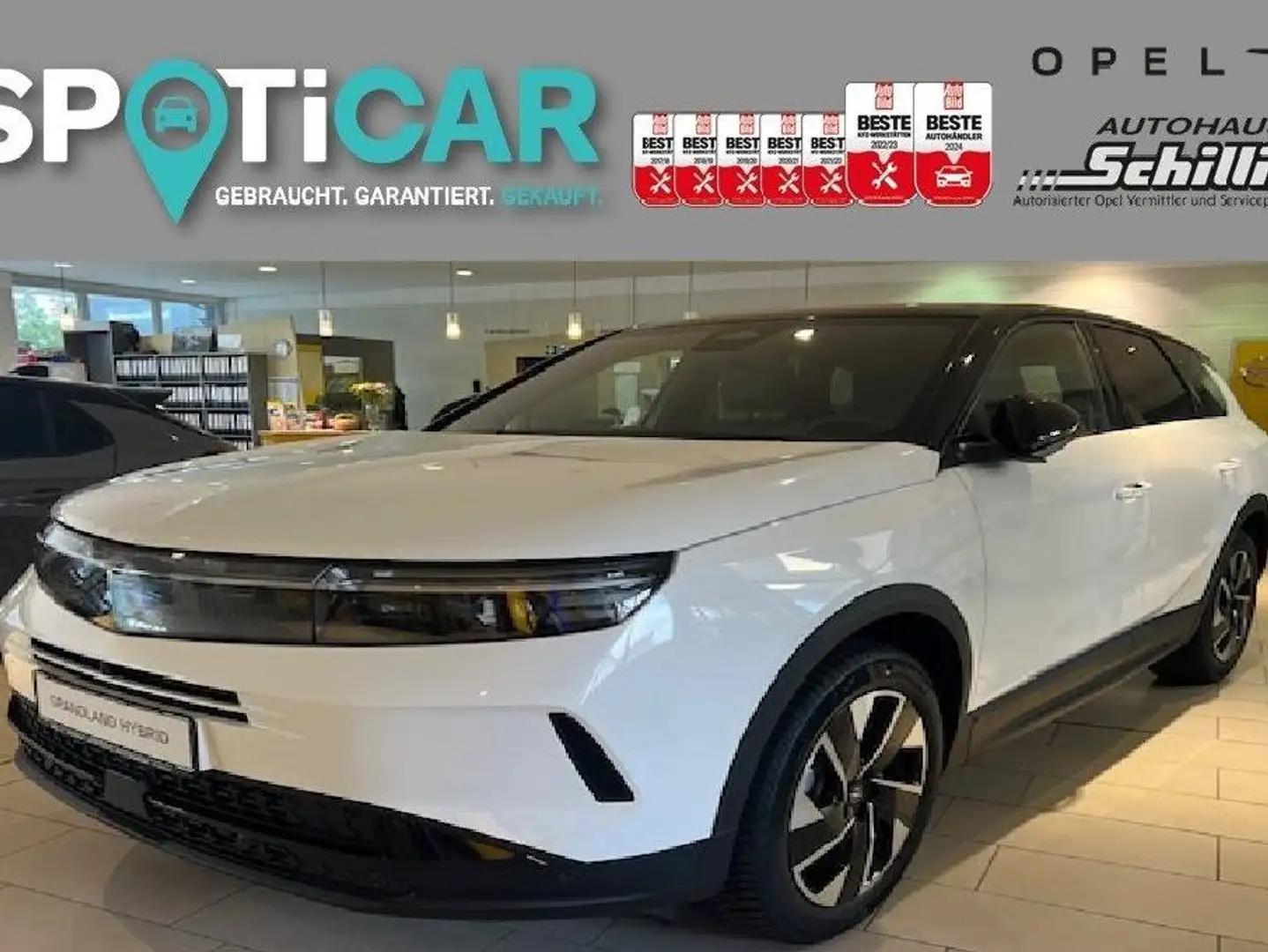 Opel Grandland Grandland B Hybrid 1.2 Turbo GS AT Panoramadach Blanc - 1