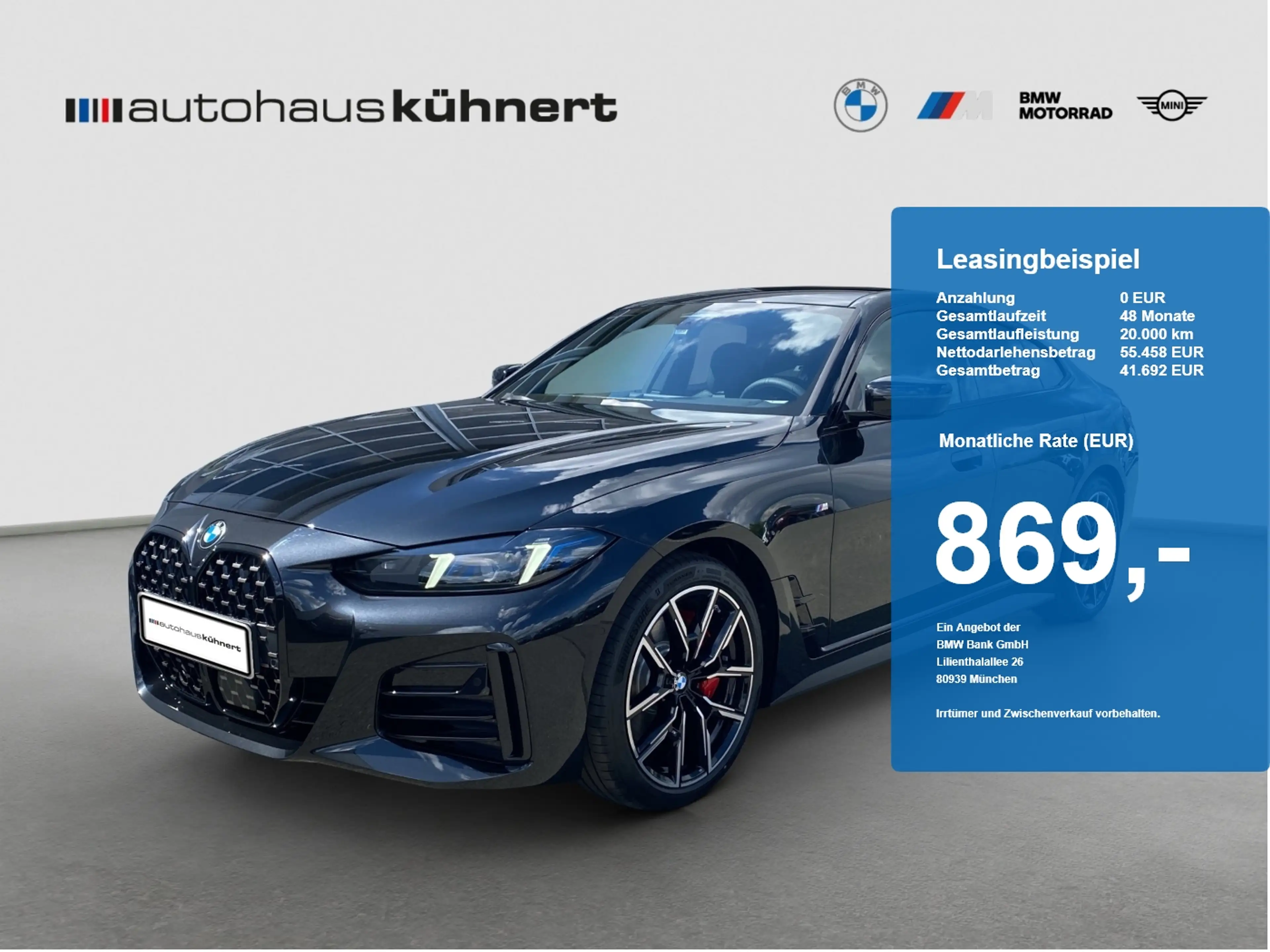 BMW 420 420d xDrive Gran Coupé UPE 82.600 EUR M-Sport