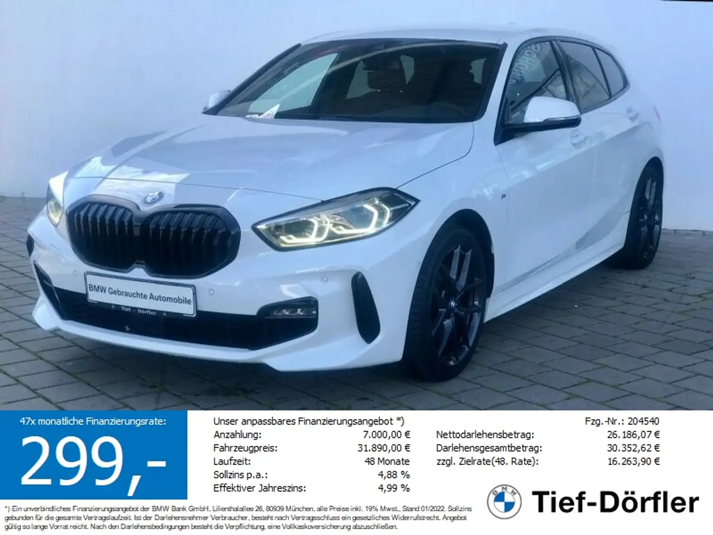 BMW 118 d M Sport AHK/LED/CAM/TEMPO/PRIVACY/SH/G-TANK Weiß - 1