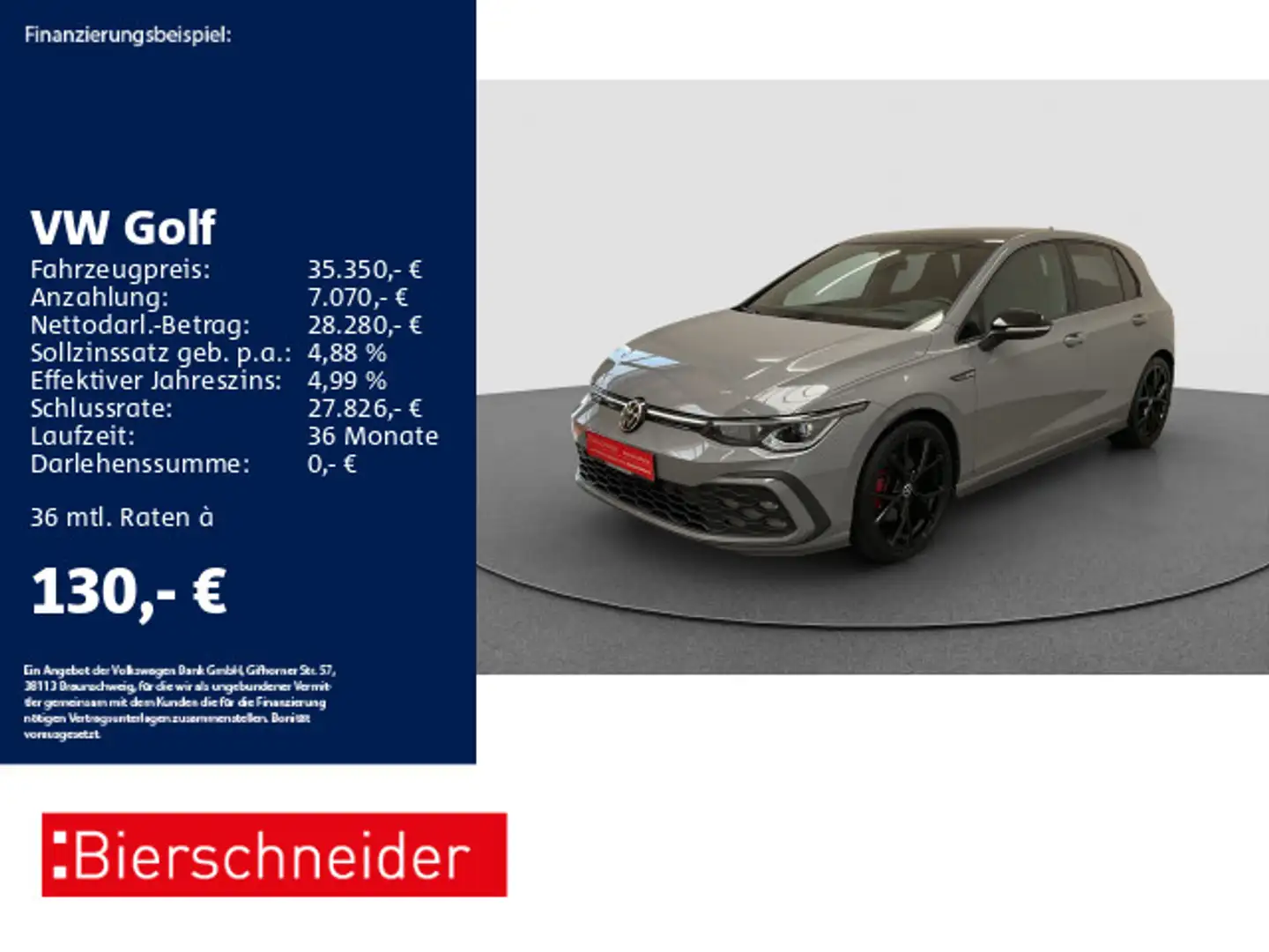 Volkswagen Golf 8 2.0 TDI DSG GTD Black 19 AHK MATRIX PANO Grau - 1