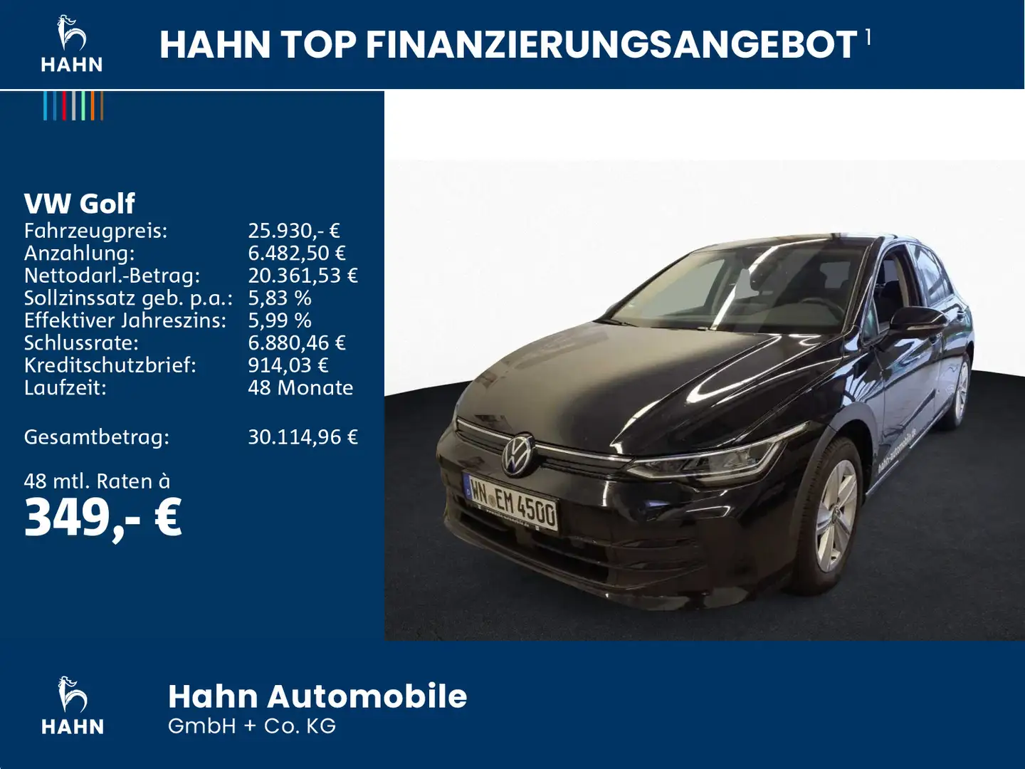 Volkswagen Golf VIII 1.5 eTSI DSG Life Navi LED CAM Sitzhzg Schwarz - 2