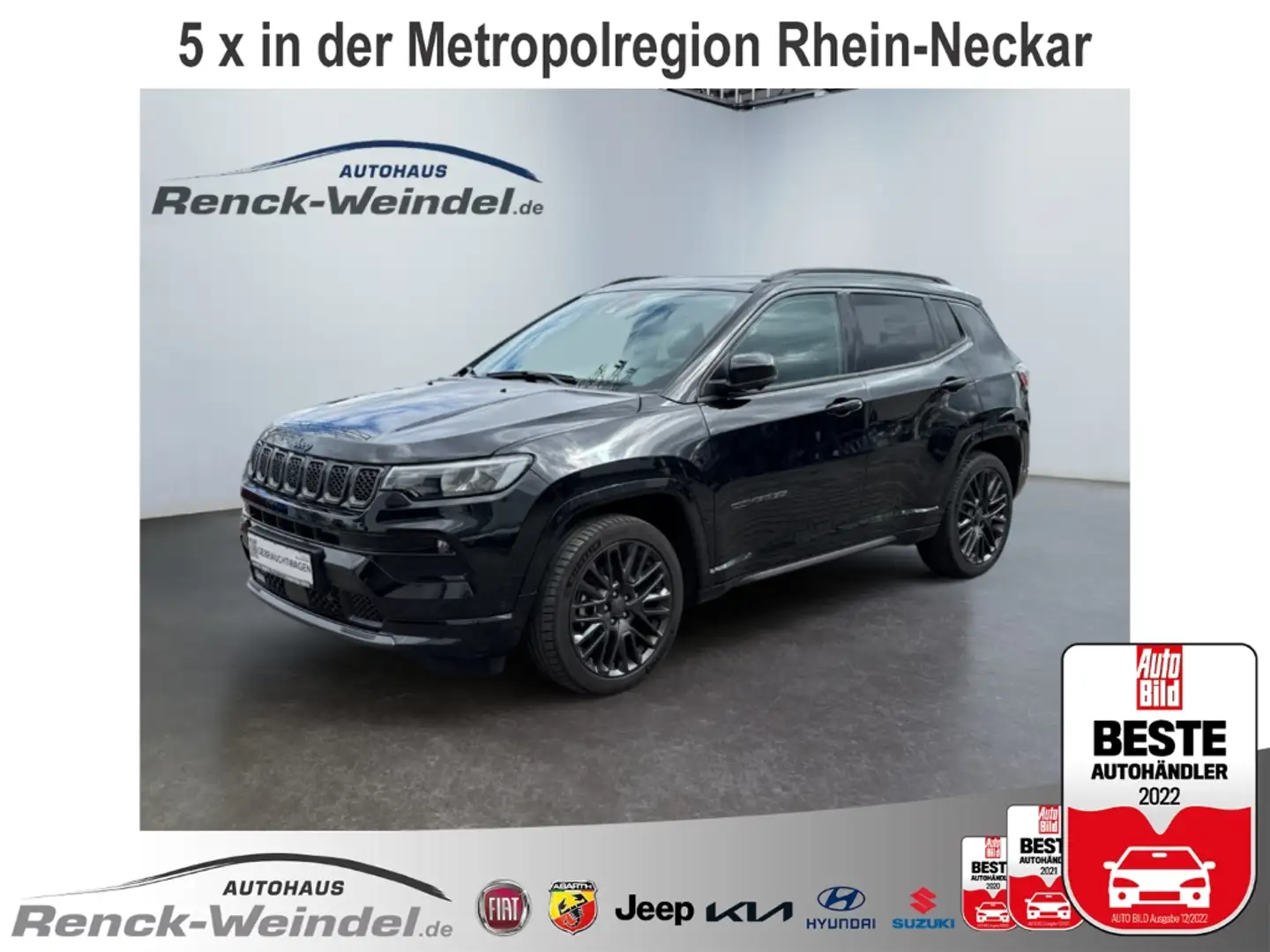 Jeep Compass S 1.3 MultiAir El. Panodach Navi Leder Memory Sitz Schwarz - 1