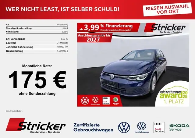 Volkswagen Golf Life 1.5TSI 175, ohne Anzahlung H&K AHK Standh.