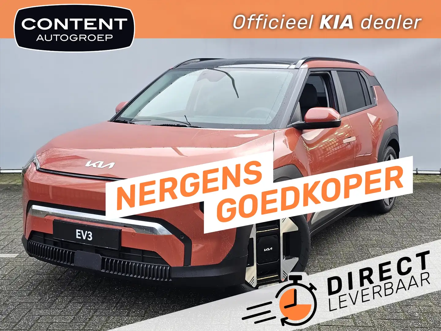 Kia EV3 58,3 kWh 204pk Plus Advanced I Uit Voorraad Direct Orange - 1