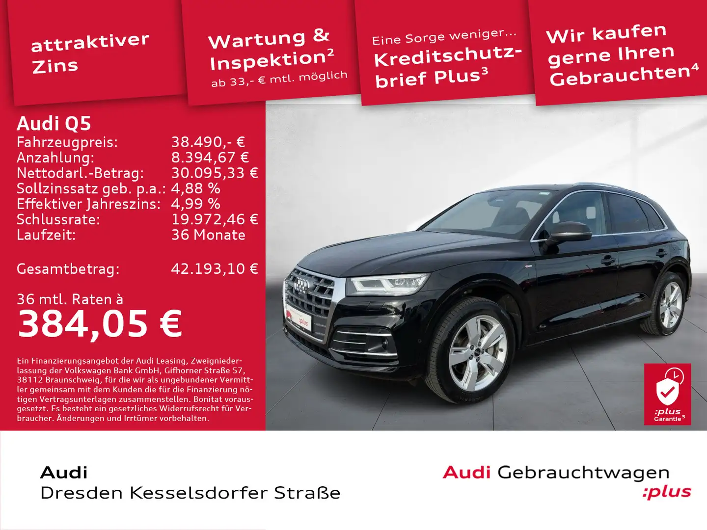 Audi Q5 50 TFSI e Q. sport AHZV Kamera LED Navi Schwarz - 1