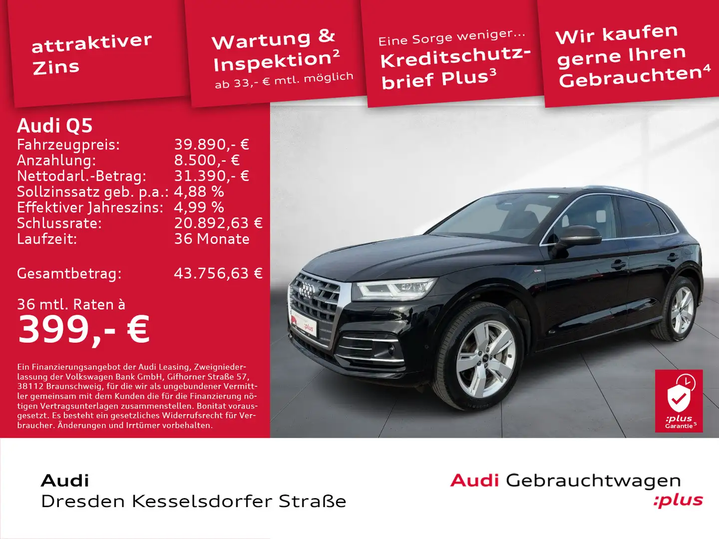 Audi Q5 50 TFSI e Q. sport AHZV Kamera LED Navi Schwarz - 1