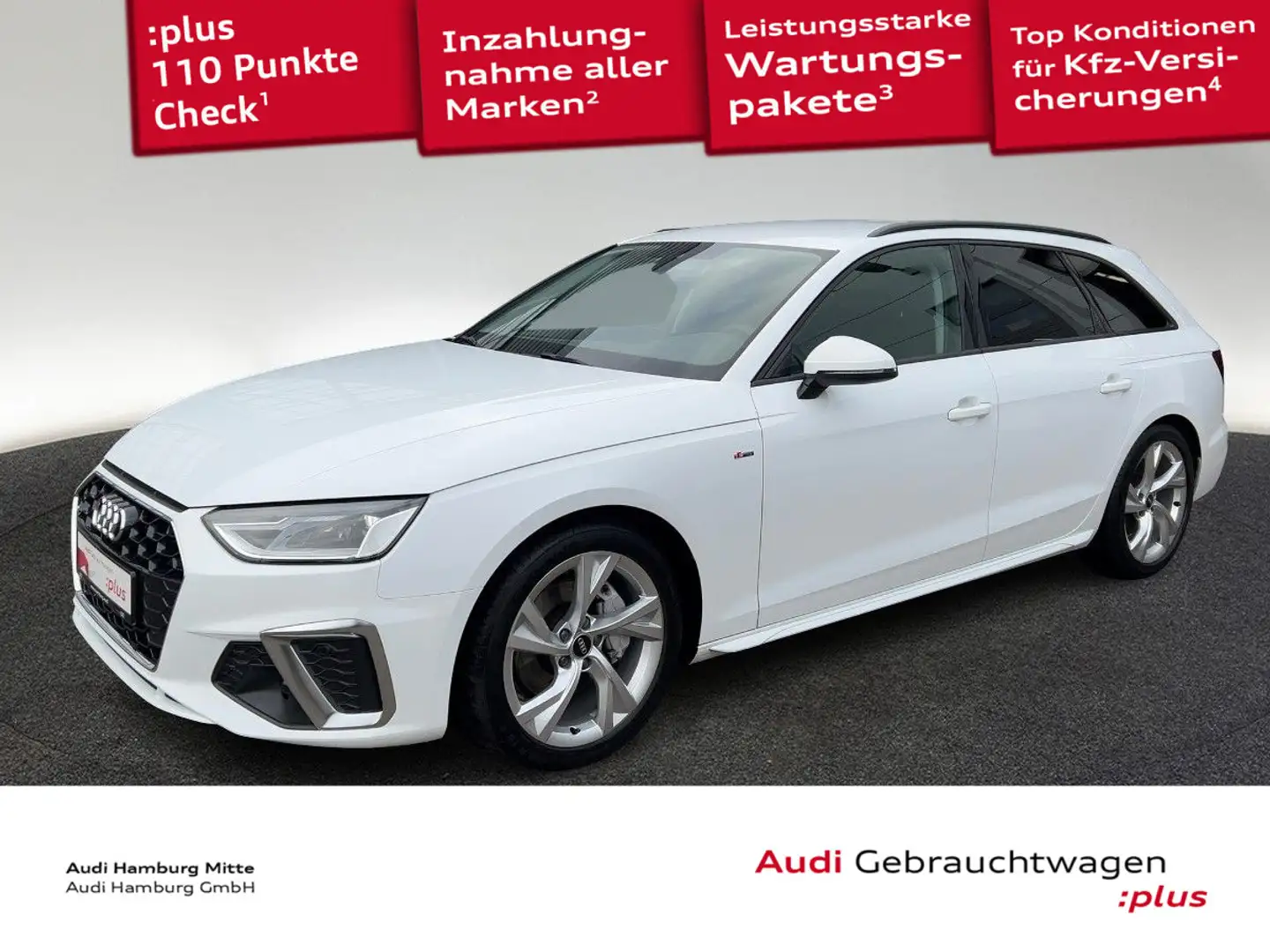 Audi A4 40 TDI S line S tronic Navi PDC Sitzhzg Weiß - 1
