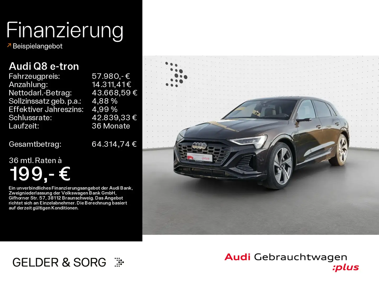 Audi Q8 e-tron 55 quattro S line AHK*Pano*Air*Matrix Braun - 1