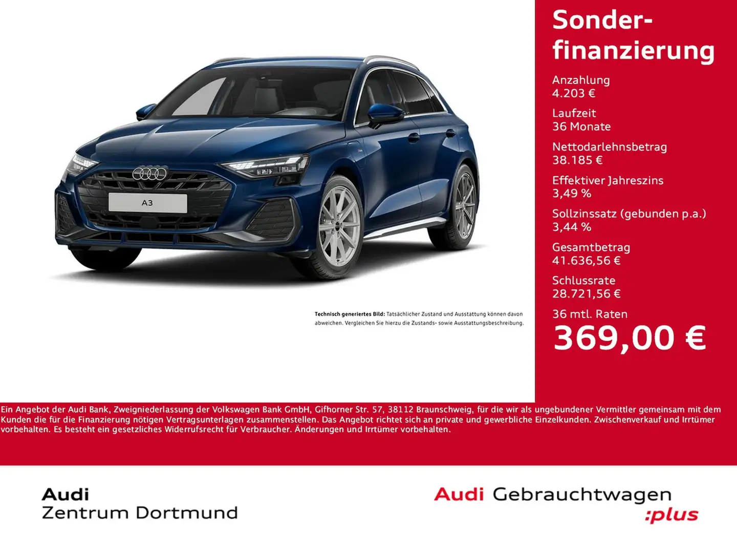 Audi A3 Sportback 40 HYBRID S LINE NAVI+ CAM AHK LED Blau - 1