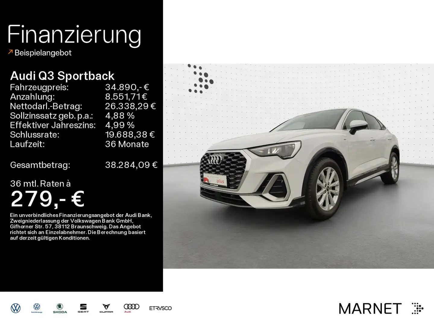 Audi Q3 35 TDI S line*Navi*Alu*PDC*Virtual Blanc - 1