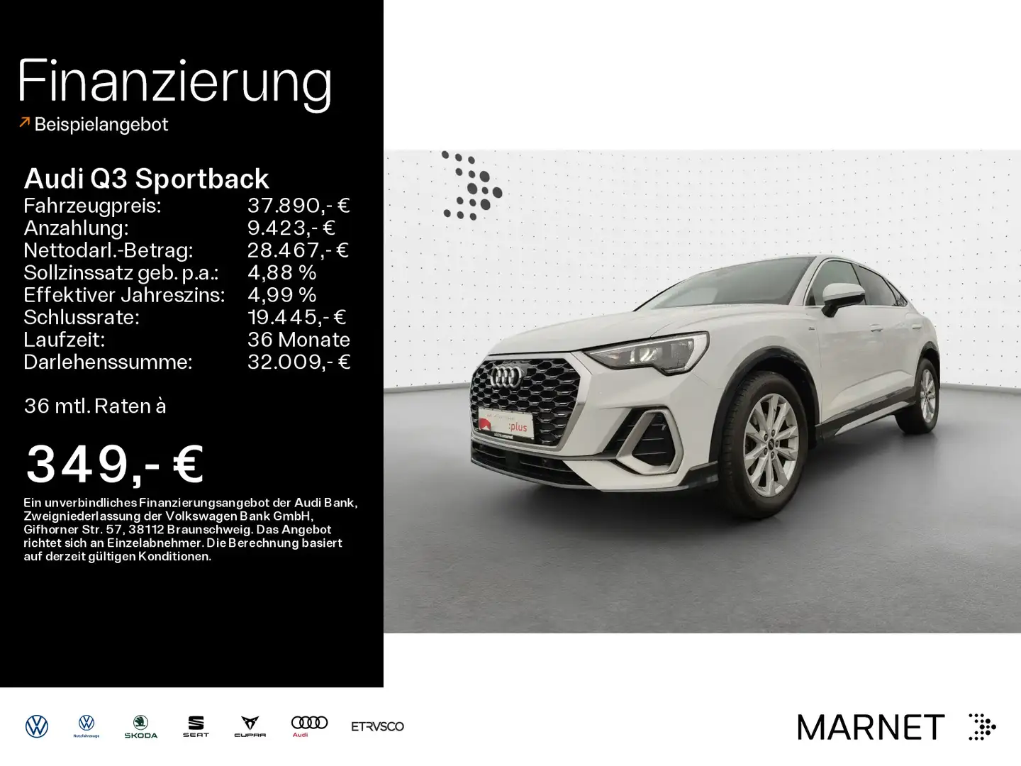 Audi Q3 35 TDI S line*Navi*Alu*PDC*Virtual Weiß - 1