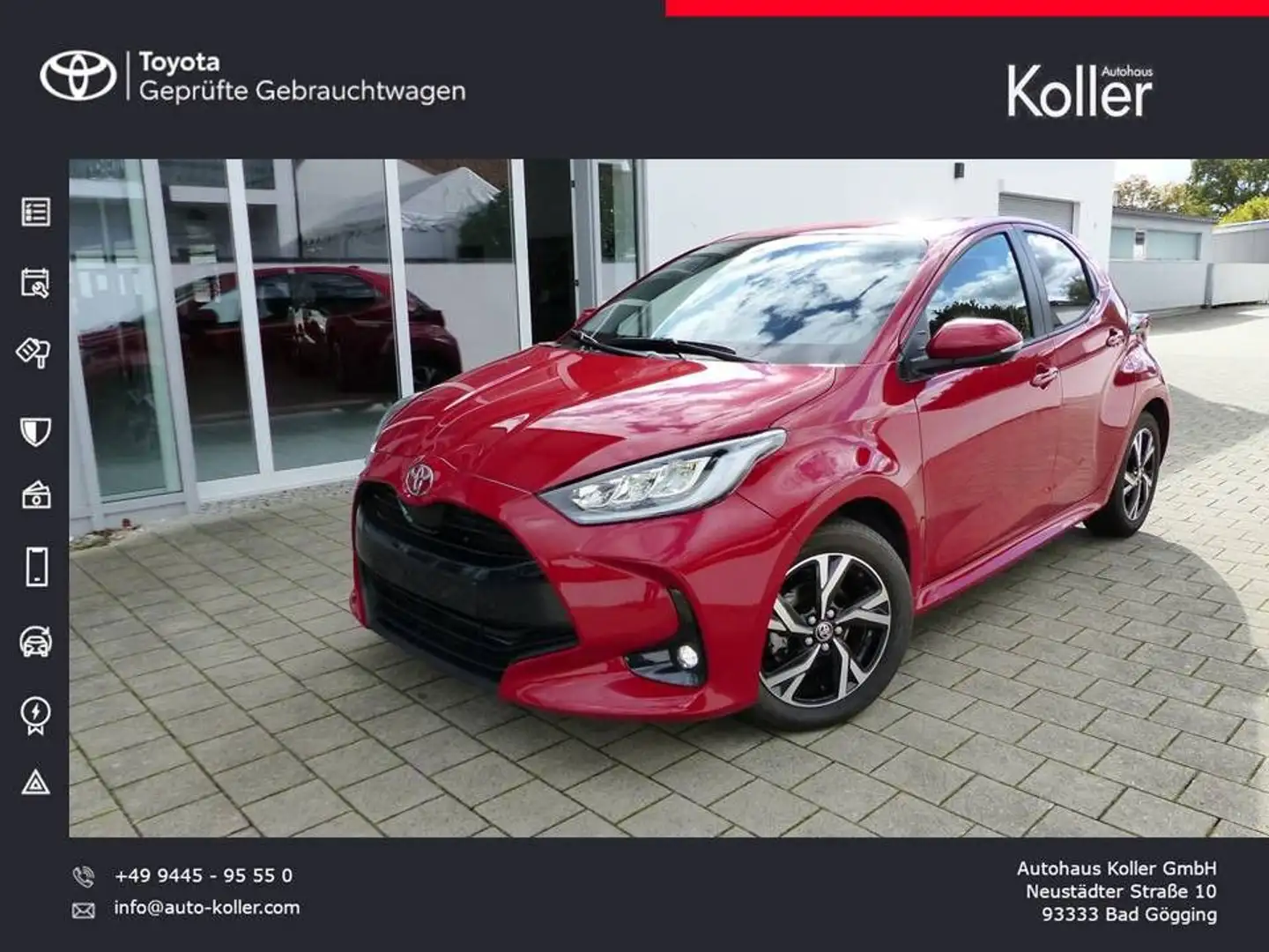 Toyota Yaris 1.5 Klima Kamera CarPlay LED NS SHZ Alu Rot - 1