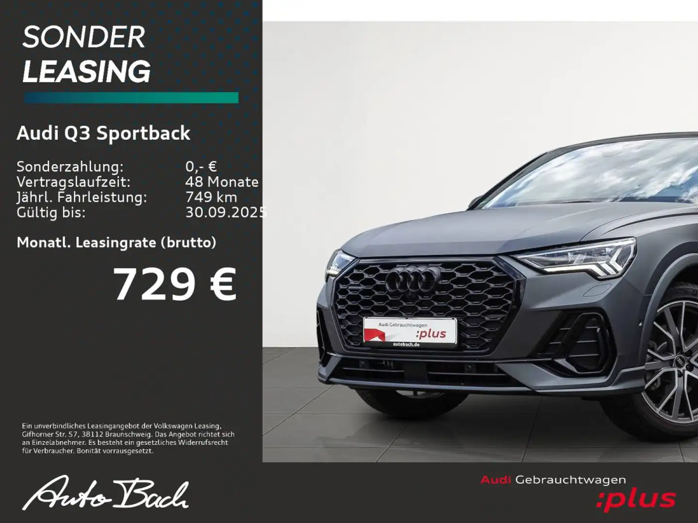 Audi Q3 S line 45TFSI qu Stronic Navi LED Panorama ACC AHK Grau - 2