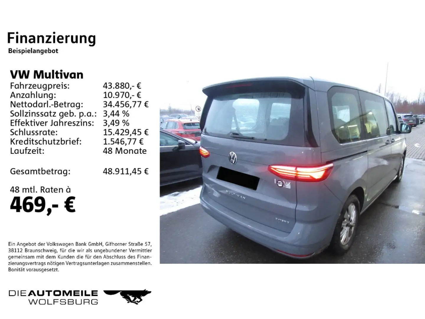 Volkswagen T7 Multivan T7 Multivan 1.4 TSI eHybrid KÜ Life AHK/ACC/Rück Grau - 2