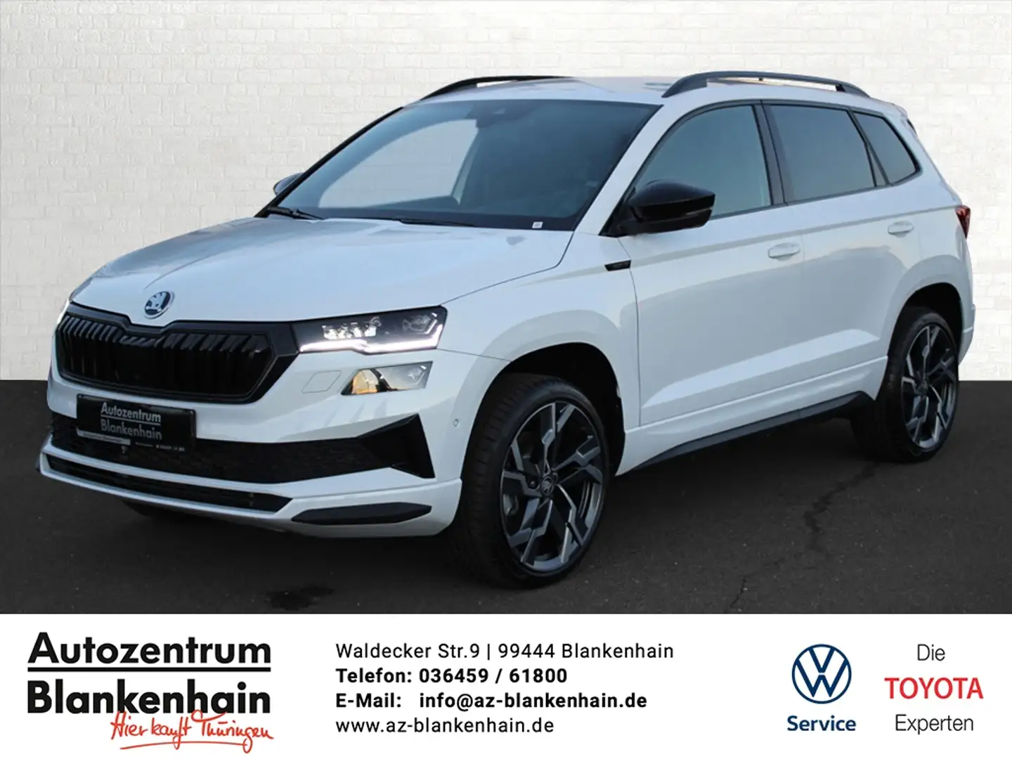 Skoda Karoq 1,5 Sportline heizb.Frontsch.*360°Kamera*AHK*Cant Weiß - 1