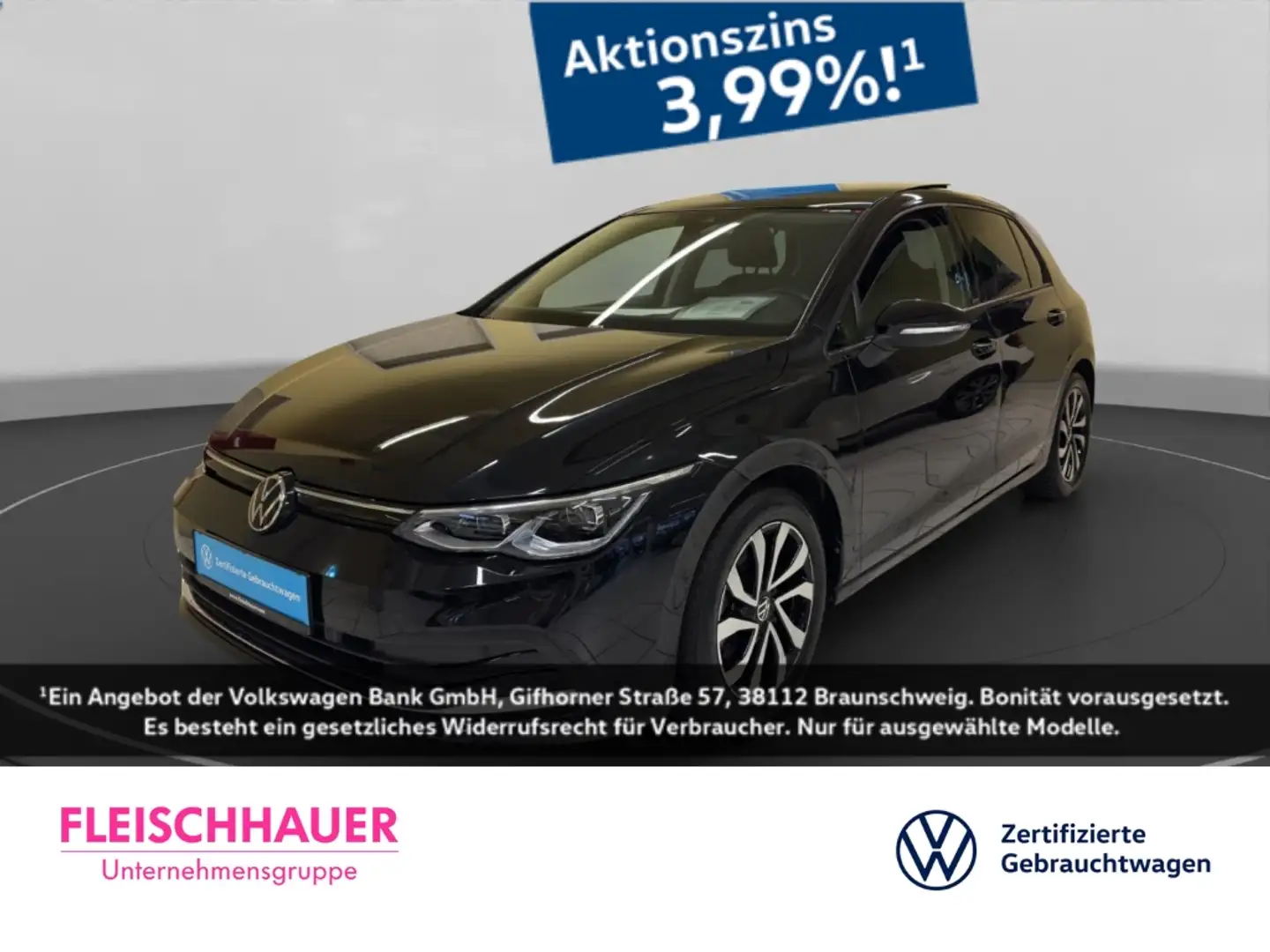 Volkswagen Golf VIII Active 2.0 TDI Matrix+Navi+Pano+AHK+ACC+App Schwarz - 1