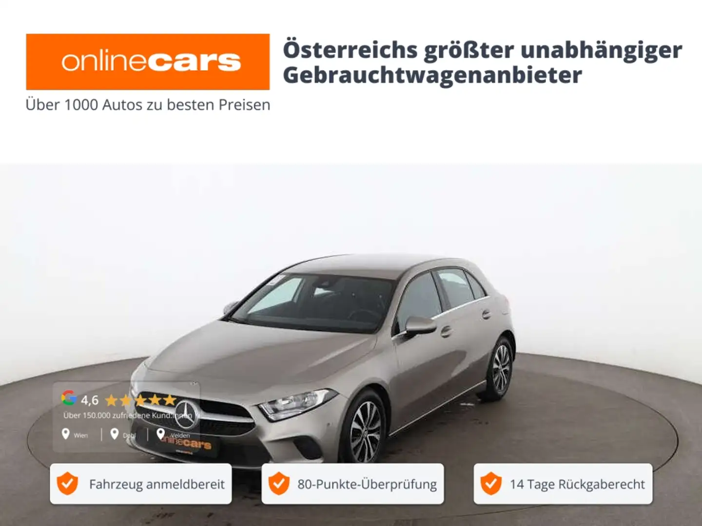 Mercedes-Benz A 160 d LEDER NAVI R-CAM ASSIST TEMPOMAT PDC Srebrny - 1