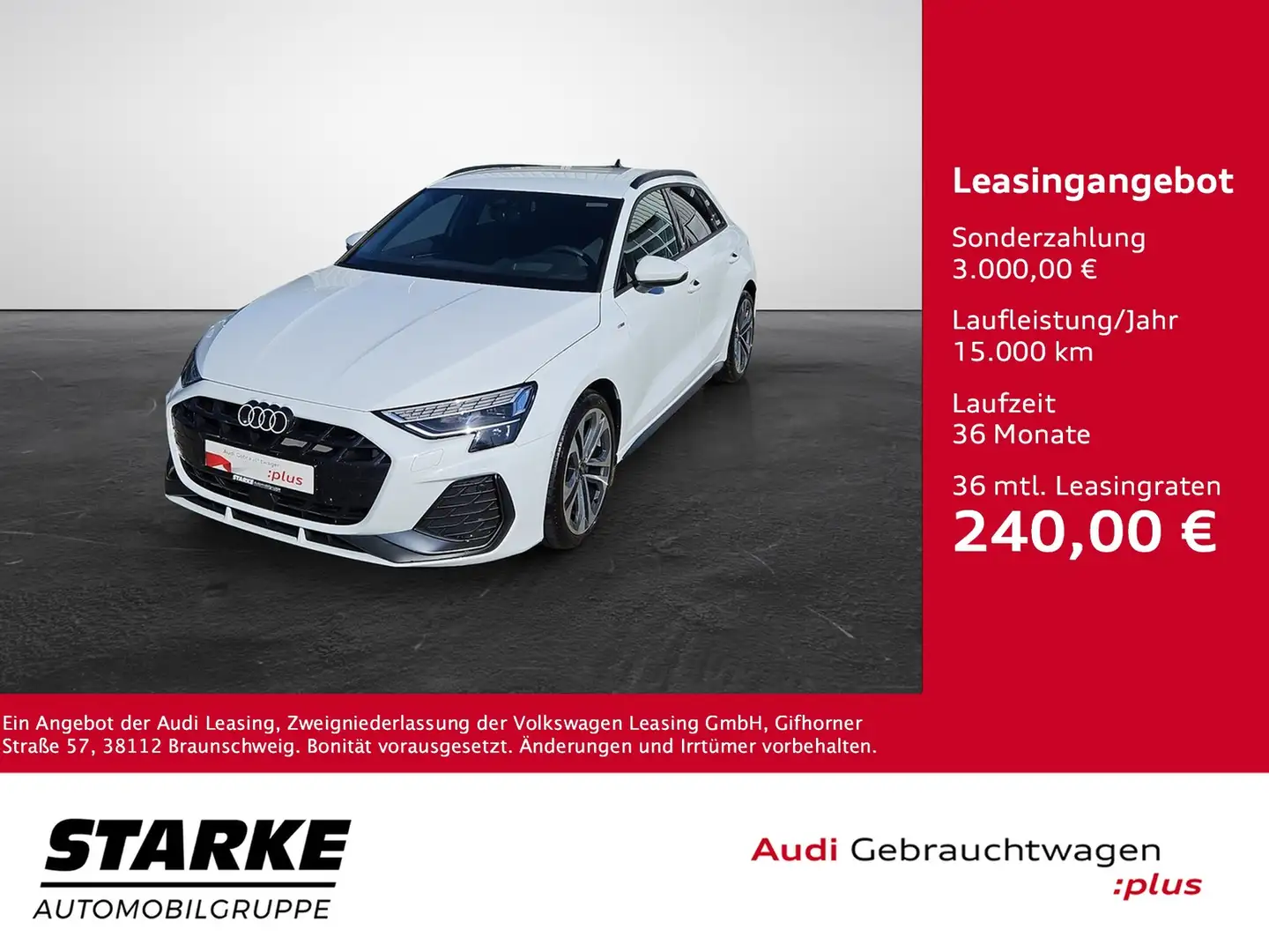 Audi A3 Sportback 30 TFSI S tronic S line NaviPlus LED ... Blanc - 1
