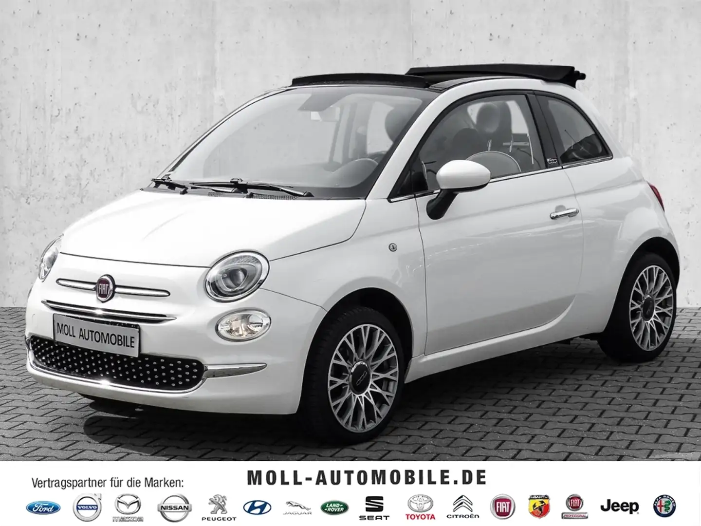 Fiat 500C Lounge 1.2 8V Faltdach Apple CarPlay Android Auto Blanco - 1