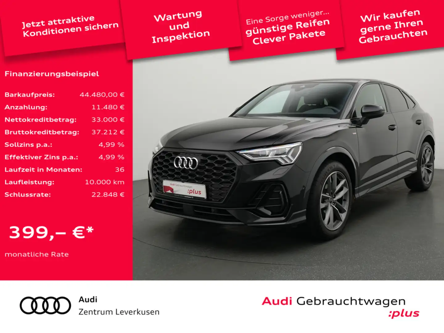 Audi Q3 Sportback S line S-TRON AHK MATRIX ACC NAV Schwarz - 1