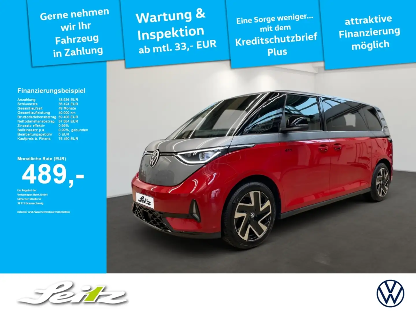 Volkswagen ID. Buzz ID.Buzz 4M LR GTX *AHK*MATRIX*KAMERA*NAVI* Argent - 1