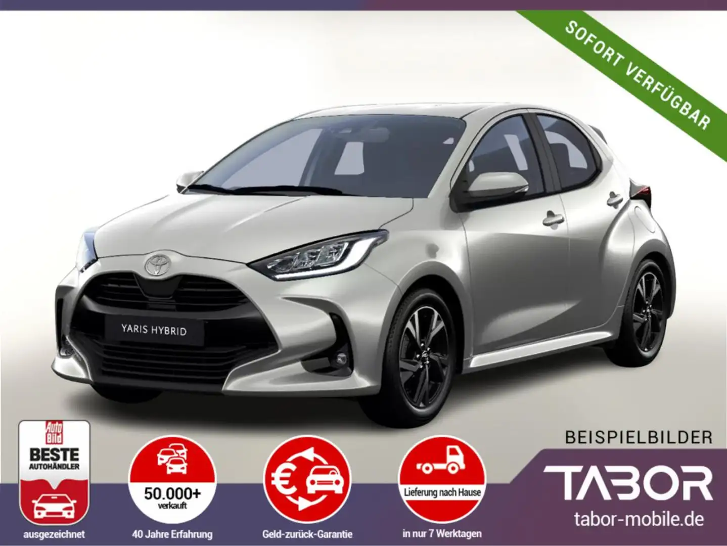 Toyota Yaris 1.5 HEV 116 E-CVT ACC LED Kam PrivG AppCo Silber - 1