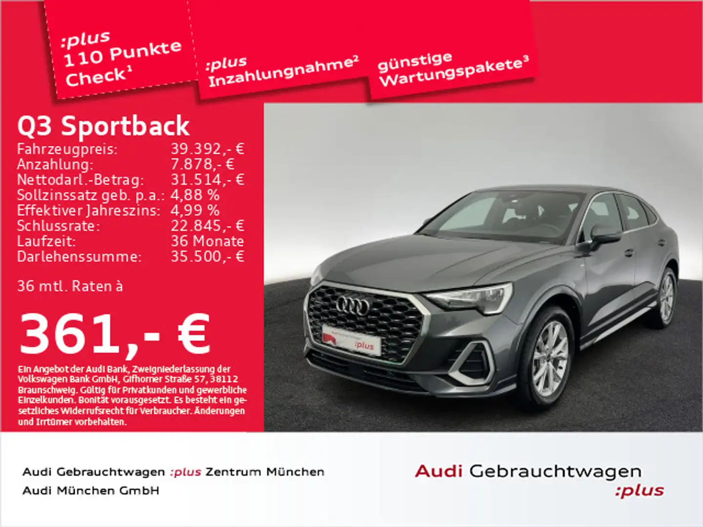 Audi Q3 40 TFSI qu. S tronic 2x S line Virt Grijs - 1