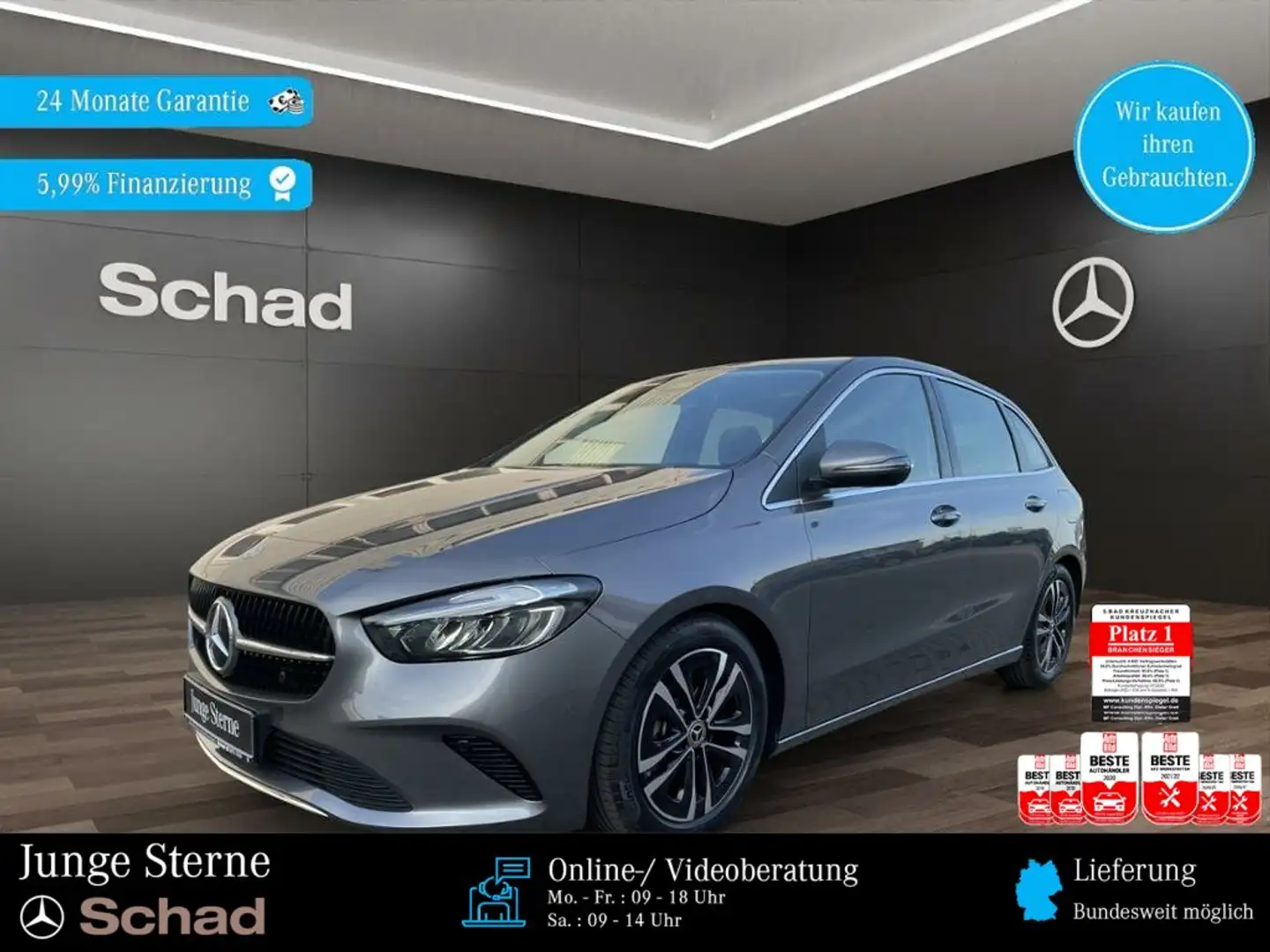 Mercedes-Benz B 180 B 180 PROGR+LED+KAMERA+ASSIST+EASY-PACK+SHZ+DAB+ Grijs - 1
