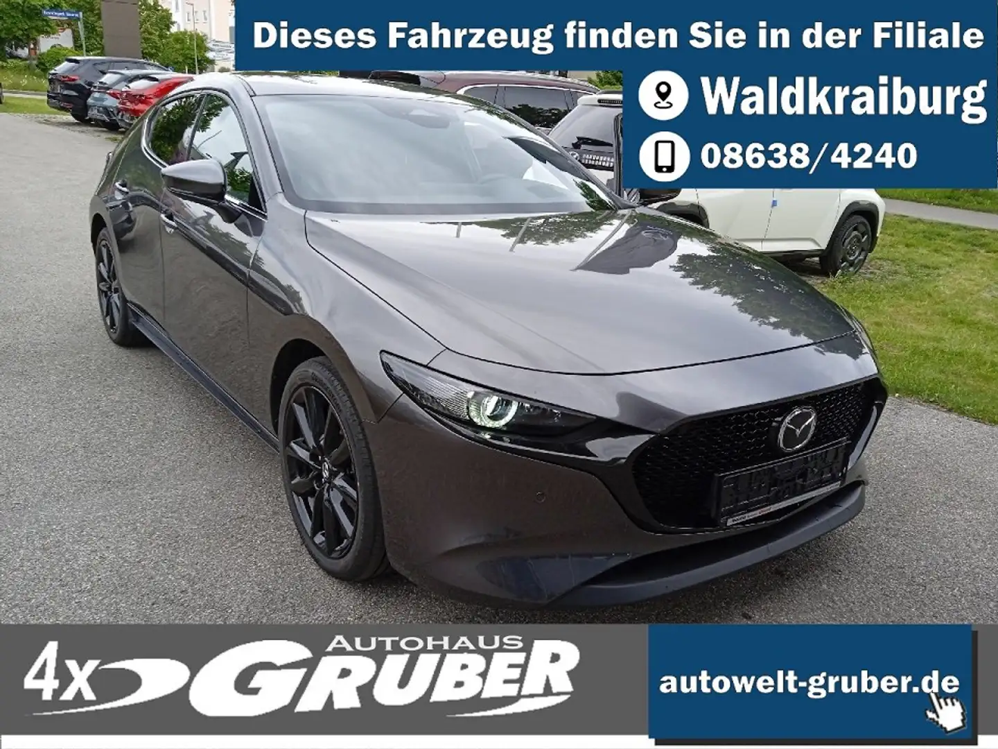 Mazda 3 Automatik EXCLUSIVE+Drive-Assis-P DESIGN-P+8fach Grau - 1