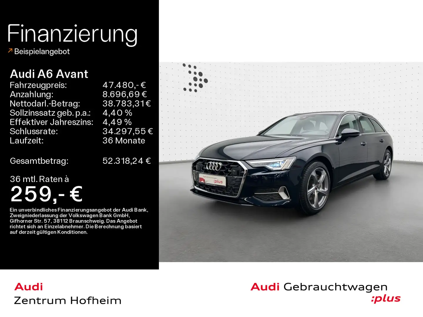 Audi A6 45 TFSI advanced S tro*Matrix*Virtual*N Blau - 1