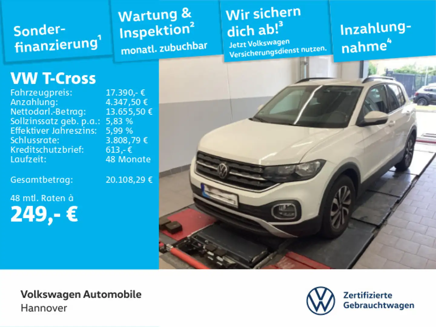 Volkswagen T-Cross 1.0 TSI Active BSD ACC LED Dig.Cockpit S Weiß - 1