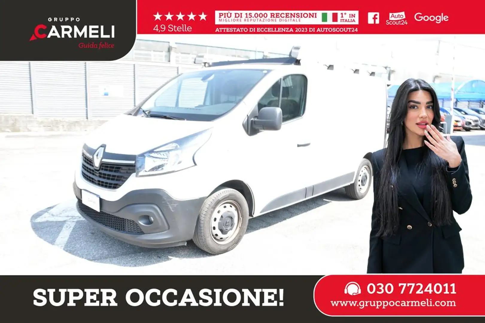 Renault Trafic T27 2.0 dci 120cv L1H1 Ice E6d-temp - AUTOCARRO - Blanc - 1